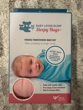 NIB - Sleepy Hugs Extra-Wide Sack (Fits Hip Harness) - Candy Pink (Summer) -3-6m